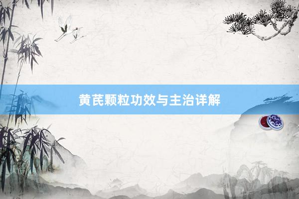 黄芪颗粒功效与主治详解